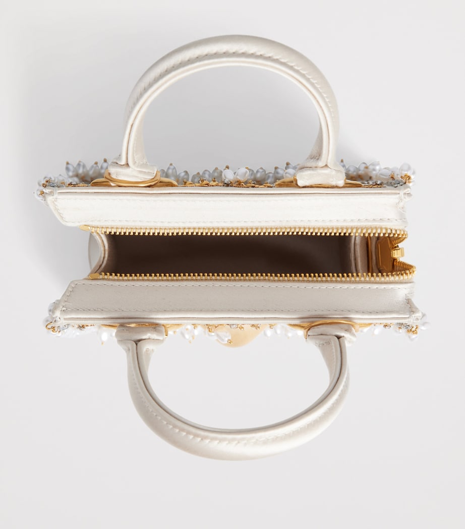 Mini Satin Face Top-Handle Bag 106 IVORY Image 3