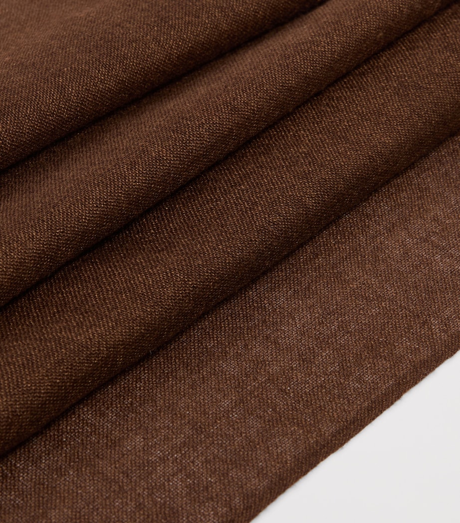 Weekend Max Mara Cashmere-Silk Fringe Scarf Brown Image 3