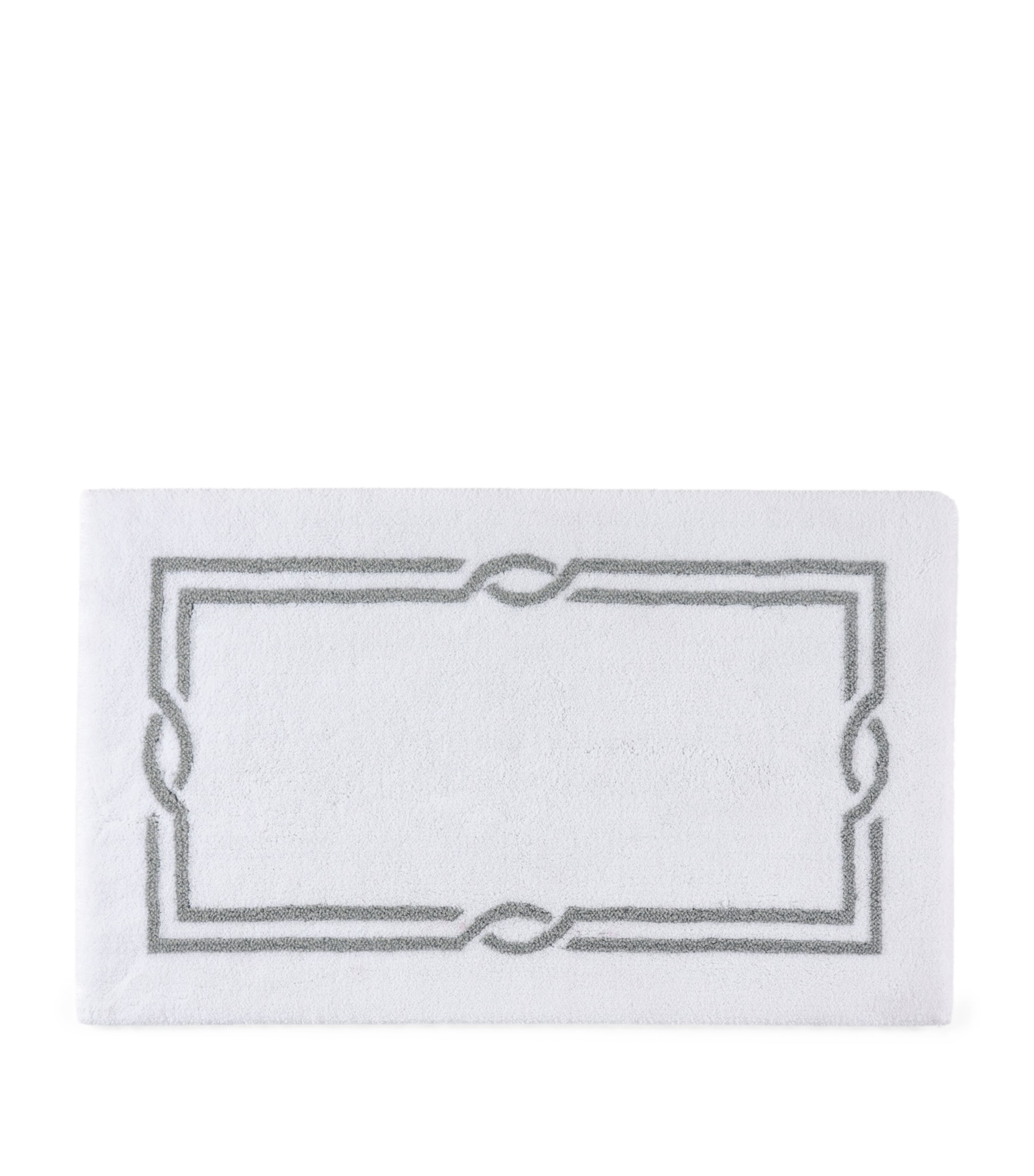 Abyss & Habidecor Cross Bath Mat (60cm x 100cm) White/silvr Emb Image 1
