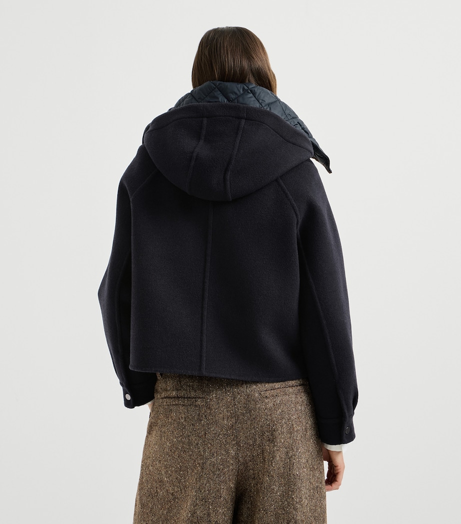 Brunello Cucinelli Womens Virgin Wool-Cashmere Jacket Blu Image 6