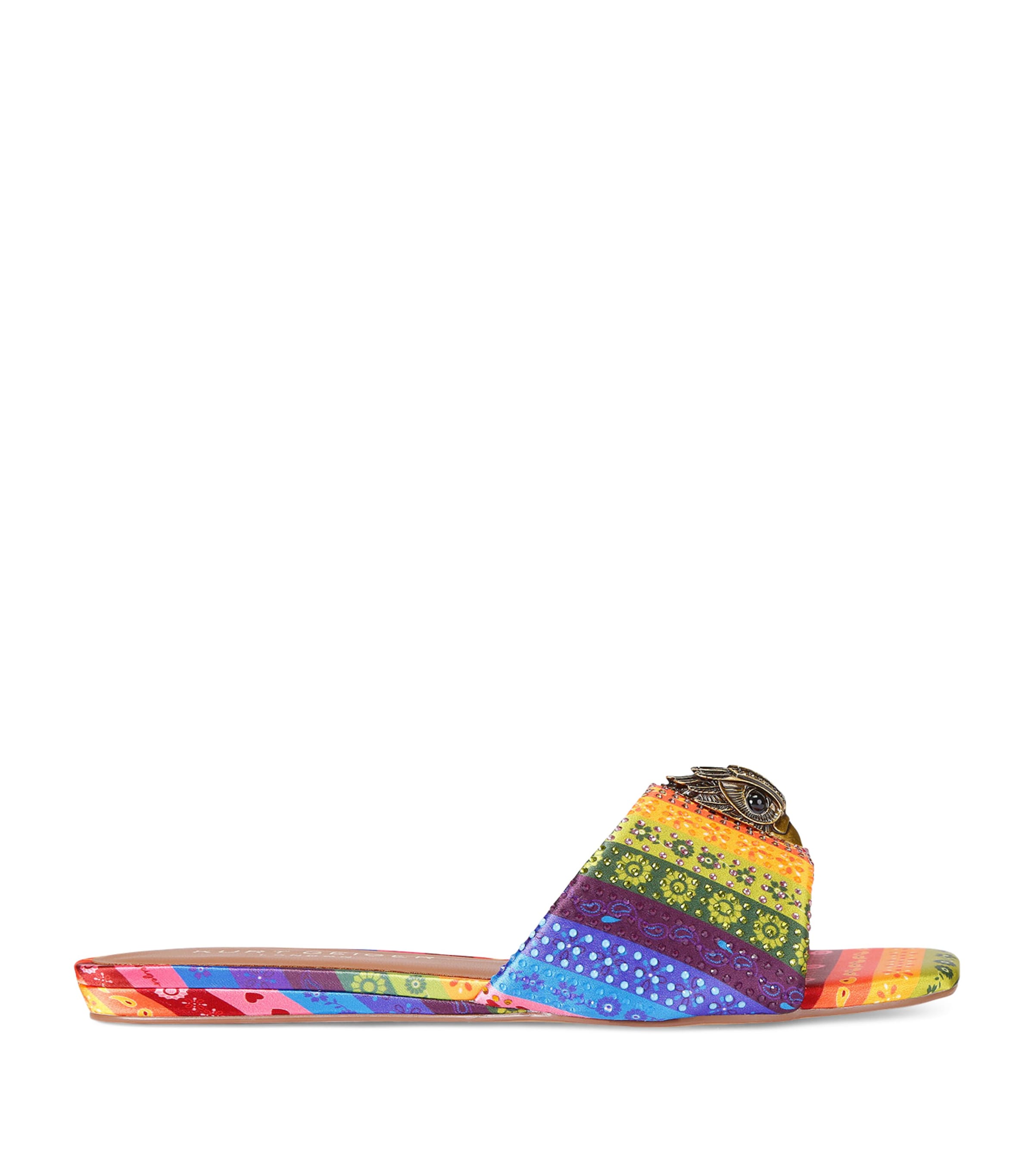 Kurt Geiger London Embellished Kensington Sandals | Women Shoes | Sandals | Flat Sandals | Sliders | Designers | Kurt Geiger London