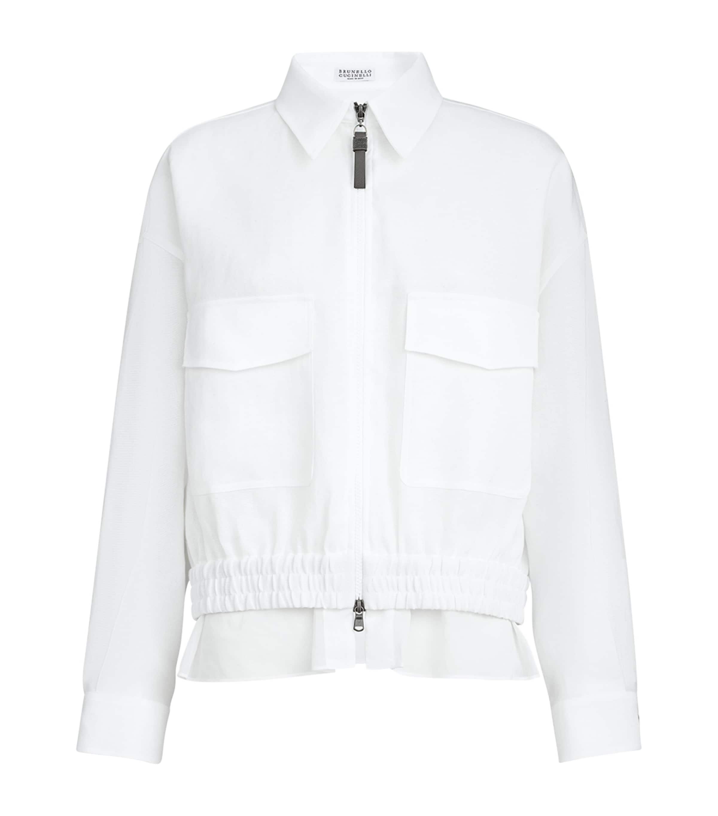 Brunello Cucinelli Womens Cotton Zip-Up Jacket Image 1