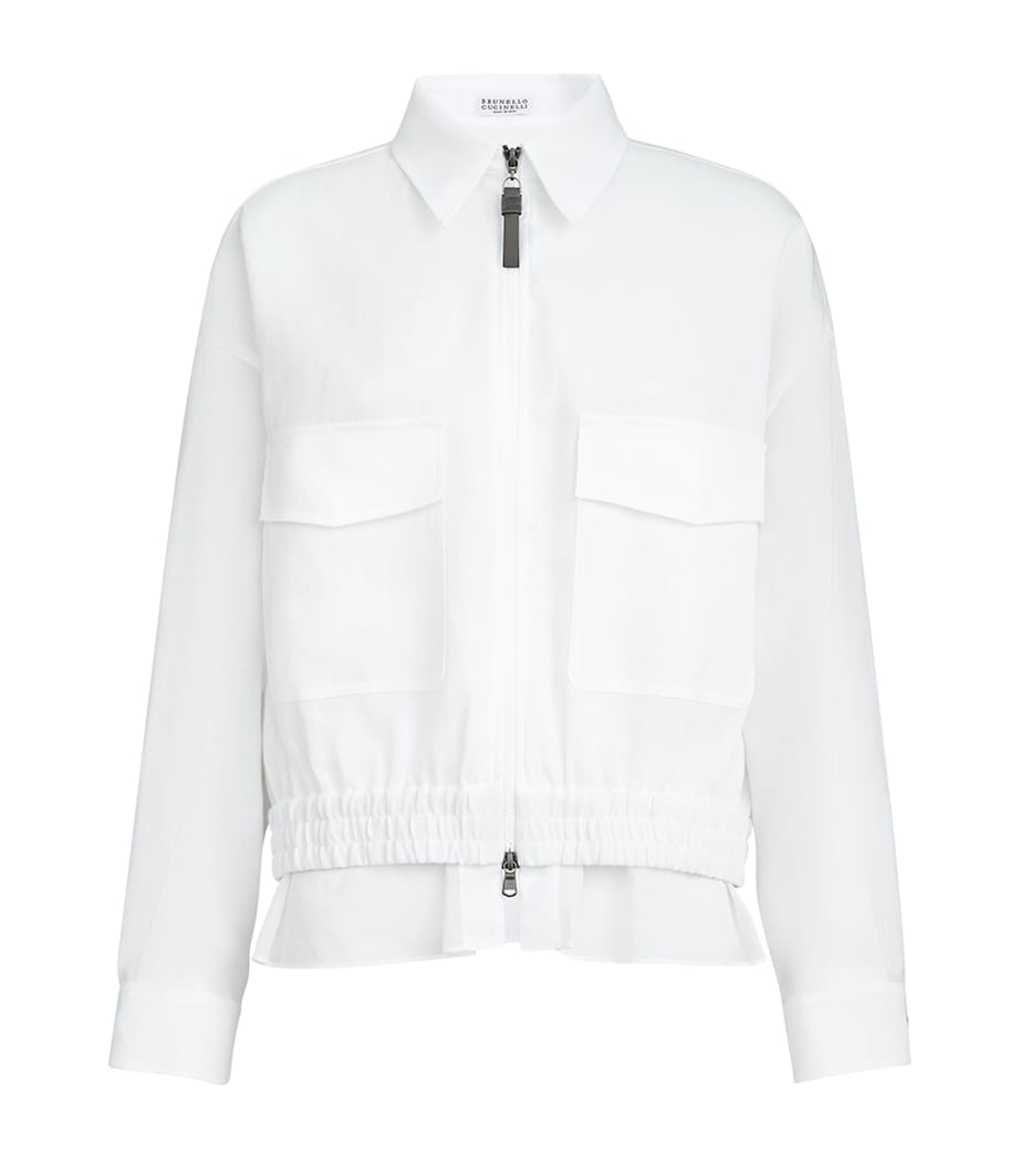 Brunello Cucinelli Womens Cotton Zip-Up Jacket Image 1