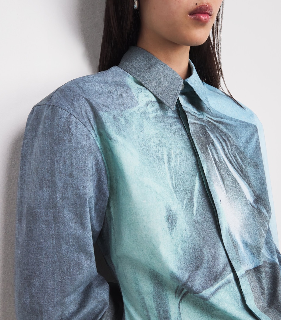 Cotton Water Graphic Shirt 5557-INDIGO/VNTGBLUE Image 6