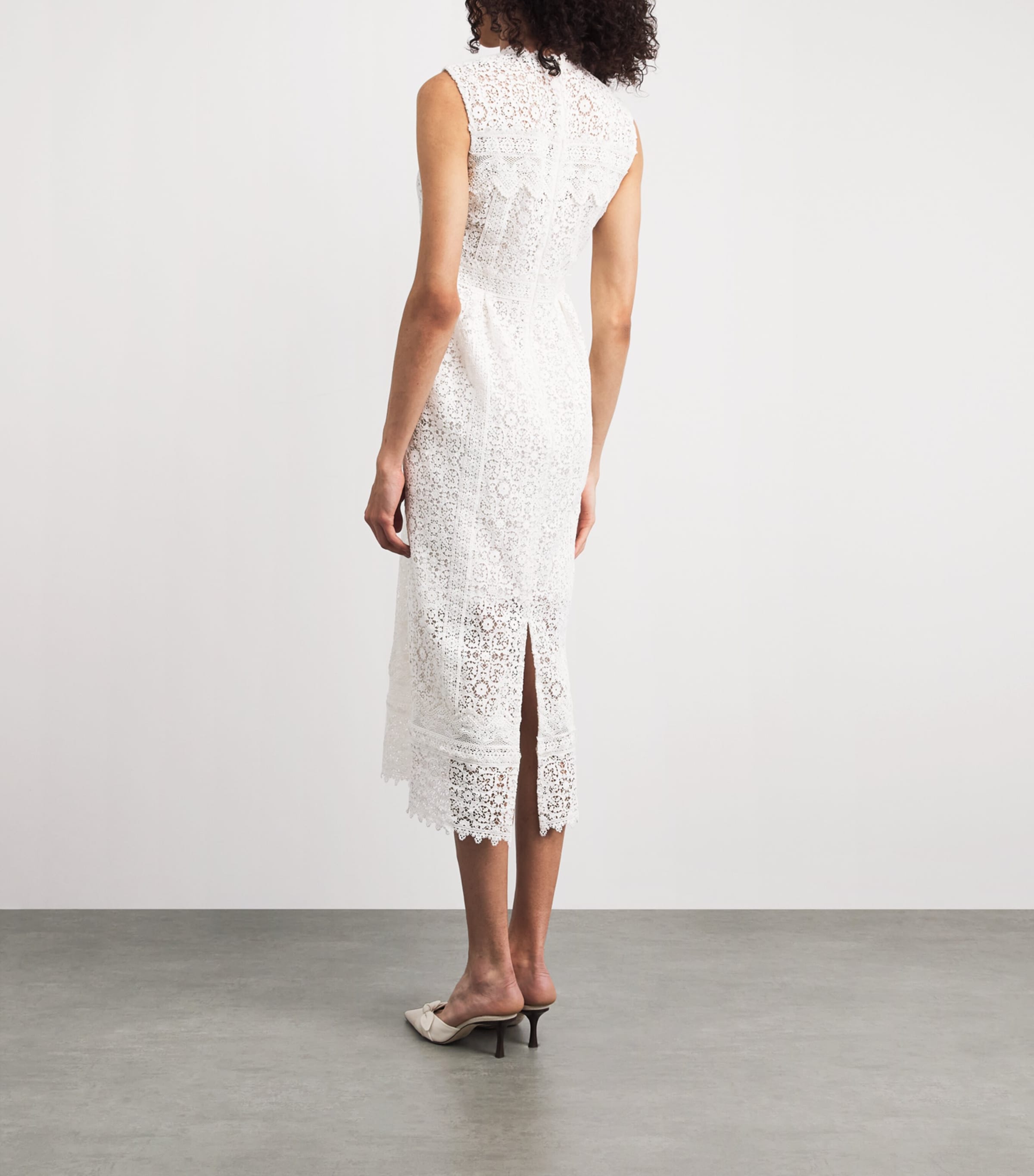 knee length dresses for ladies Self-Portrait - White Flower Lace Midi Dress main image 1
