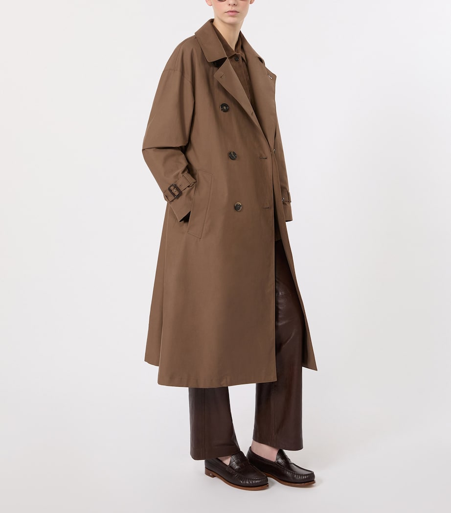 Max Mara Womens Water-Repellent Trench Coat Brown Image 2