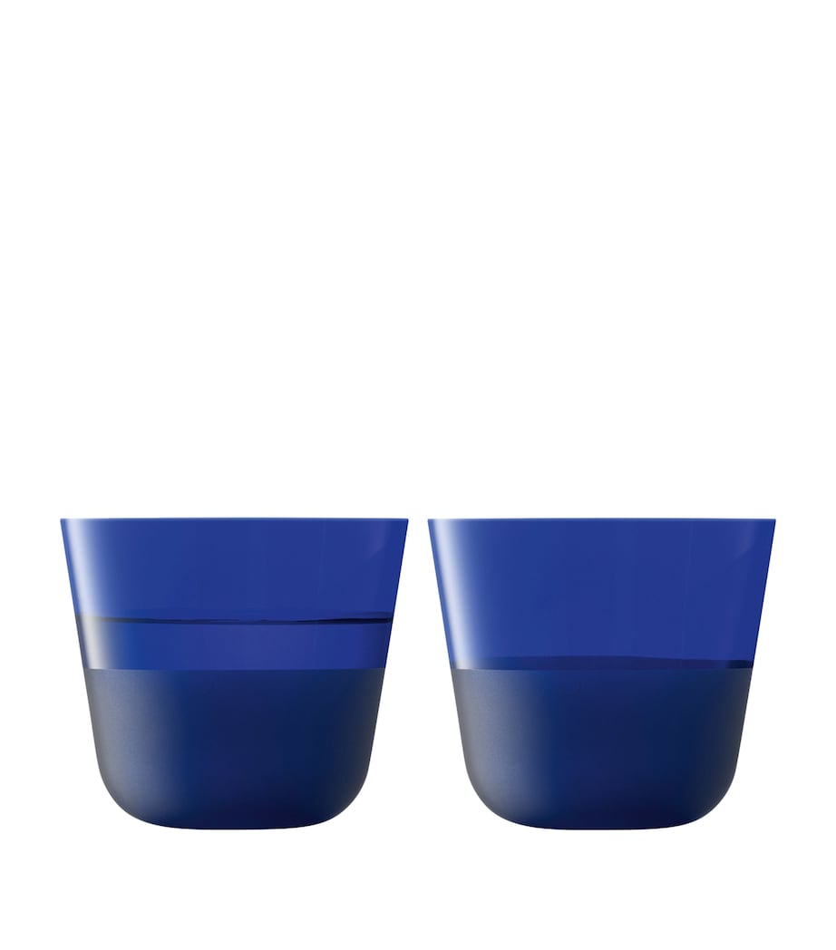 Set of 2 Arc Contrast Tumblers (260ml) BLUE Image 1