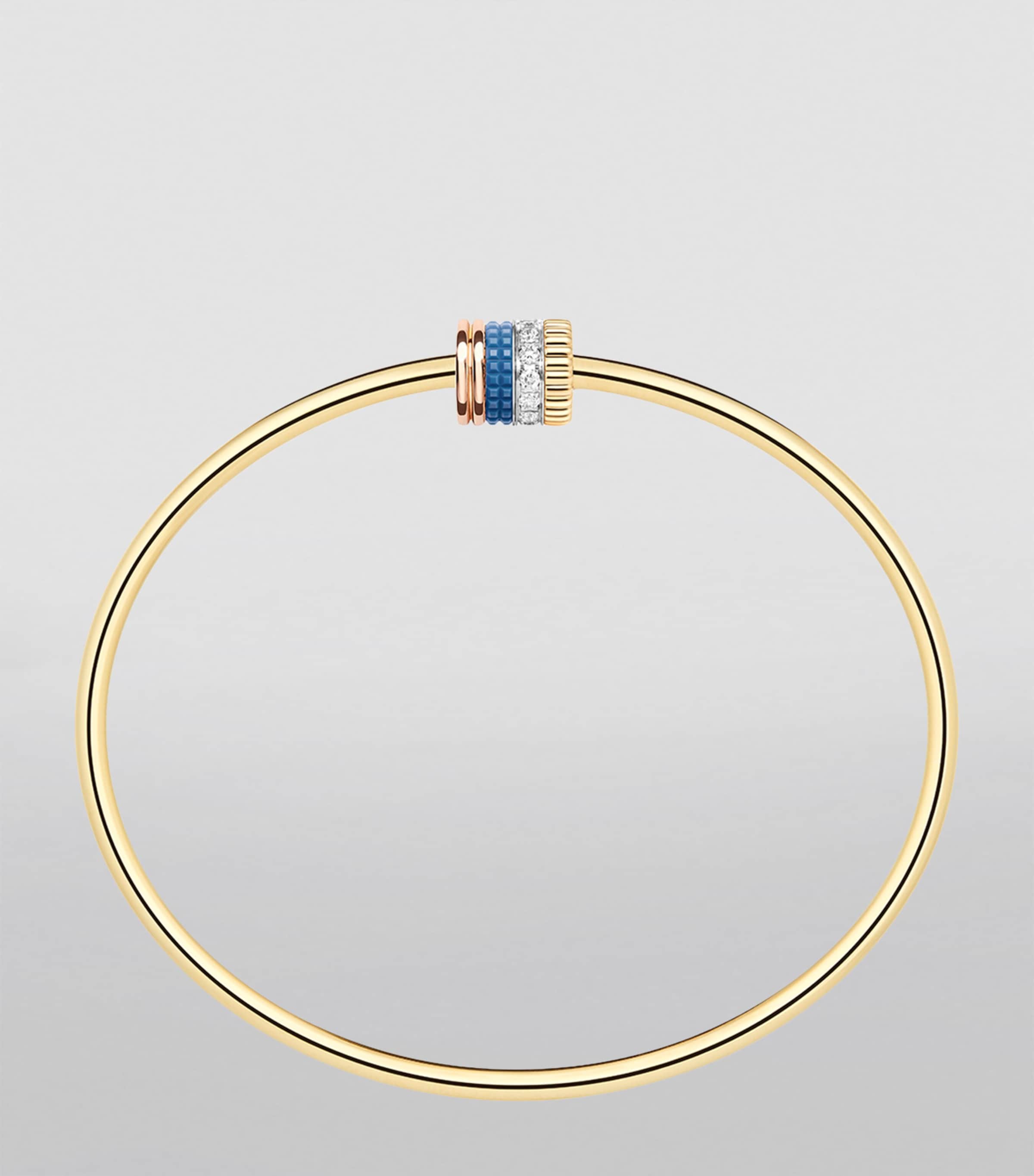 Mixed Gold and Diamond Quatre Blue Edition Bangle YELLOW GOLD Image 2