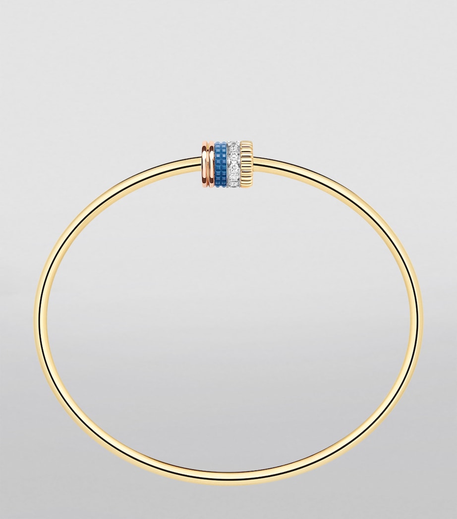 Mixed Gold and Diamond Quatre Blue Edition Bangle YELLOW GOLD Image 2