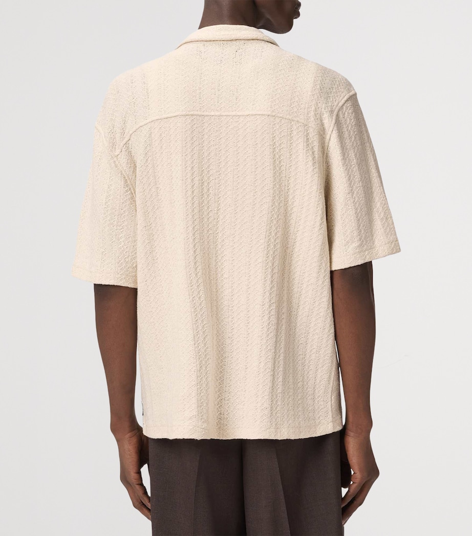 AllSaints Mens Knitted Trace Shirt Cottage White Image 4