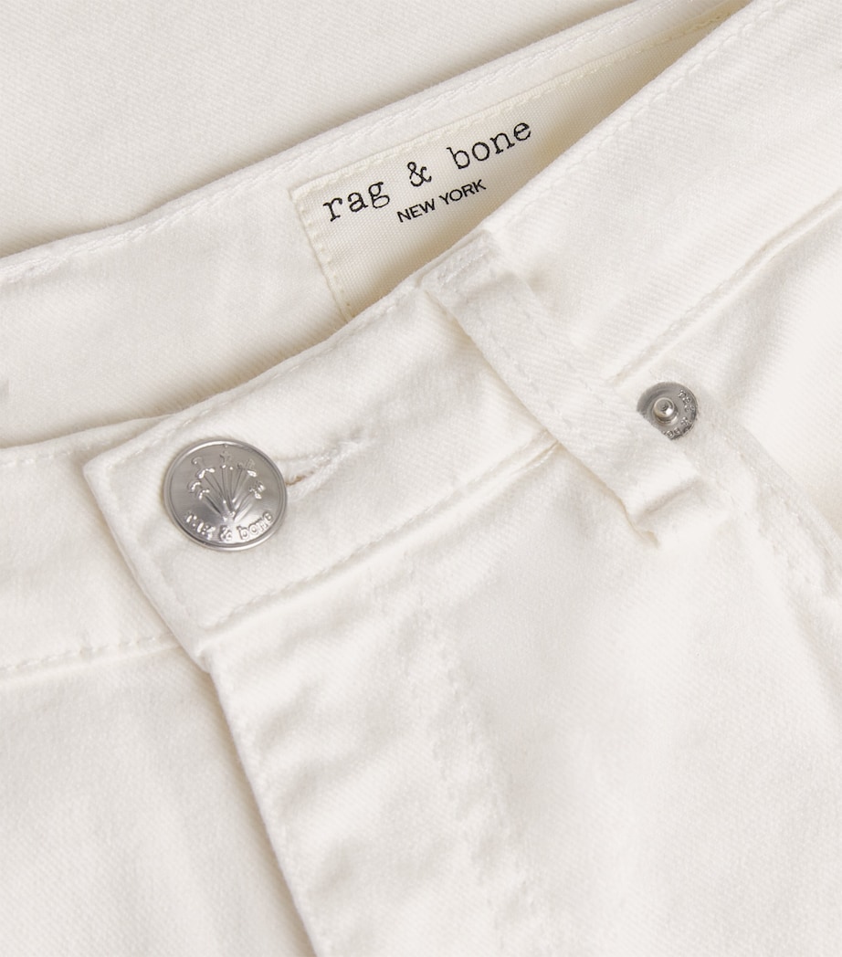 Rag & Bone Womens Harlow Mid-Rise Straight Jeans White Image 6