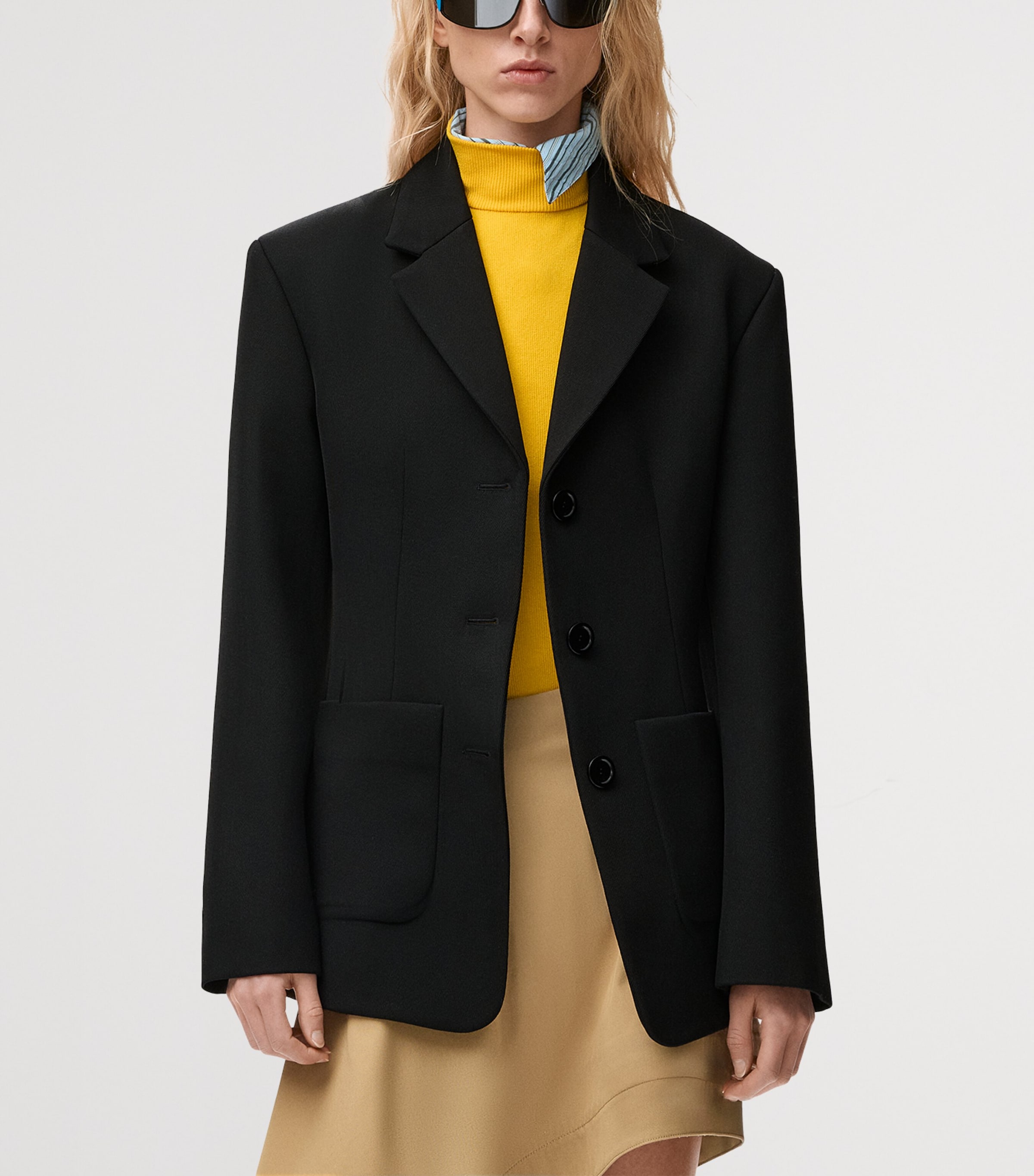 Wool-Blend Blazer BLACK Image 3