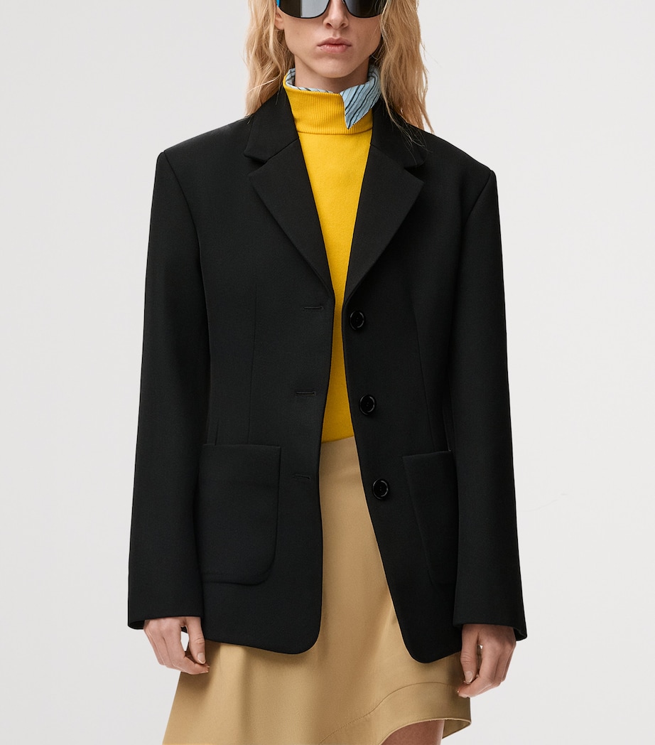 Wool-Blend Blazer BLACK Image 3