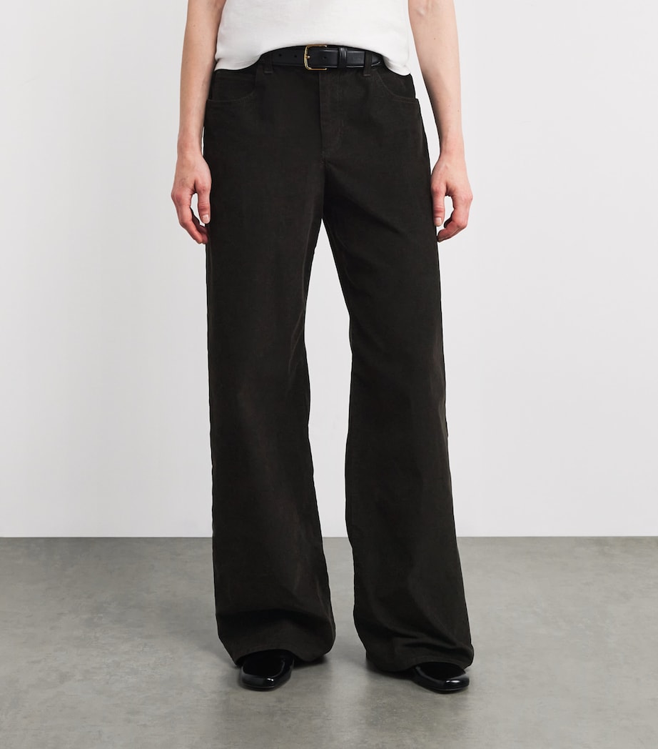 Eglitta Corduroy Straight Trousers BROWN Image 3