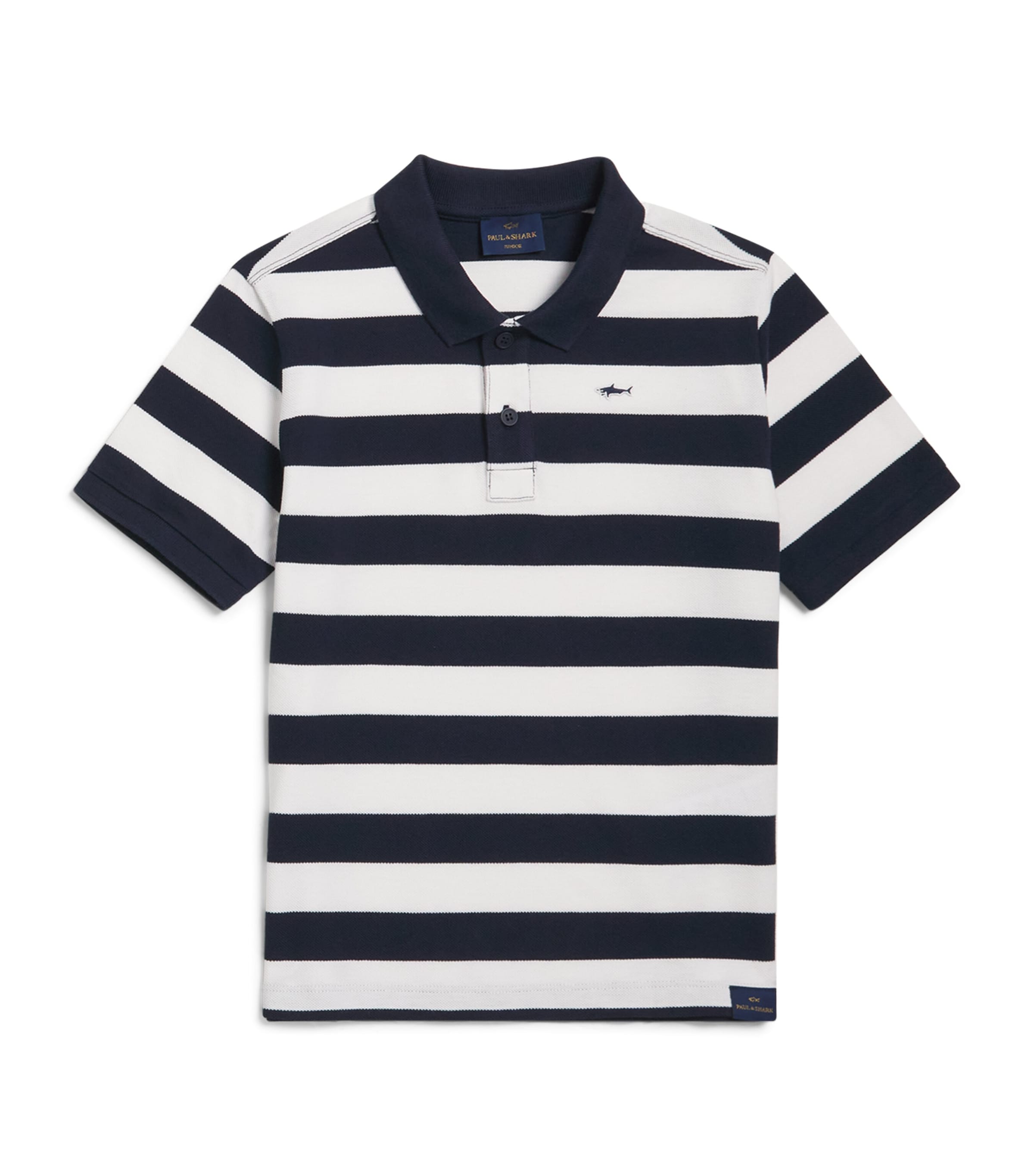 Paul & Shark Stripe Polo Shirt (8-14 Years) White/blue Image 1