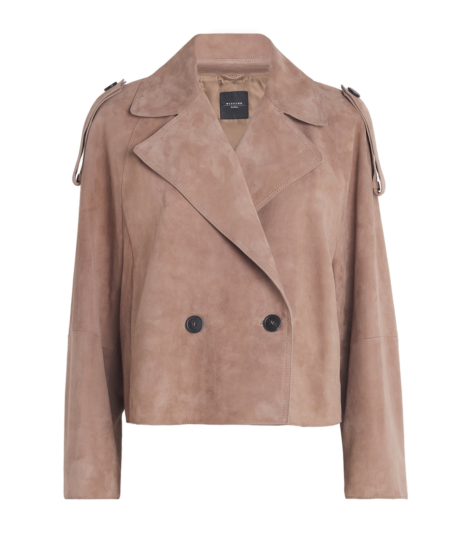 Suede Short-Line Trench Coat MARRON GLACE' Image 1