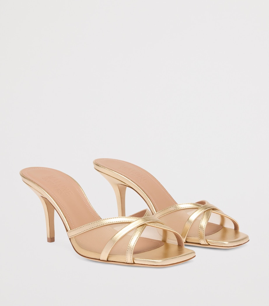 Malone Souliers Mesh-Leather Perla Mules 70 Beige Image 3