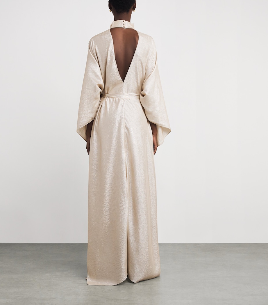 Metallic OOO Kaftan Maxi Dress GOLD Image 3