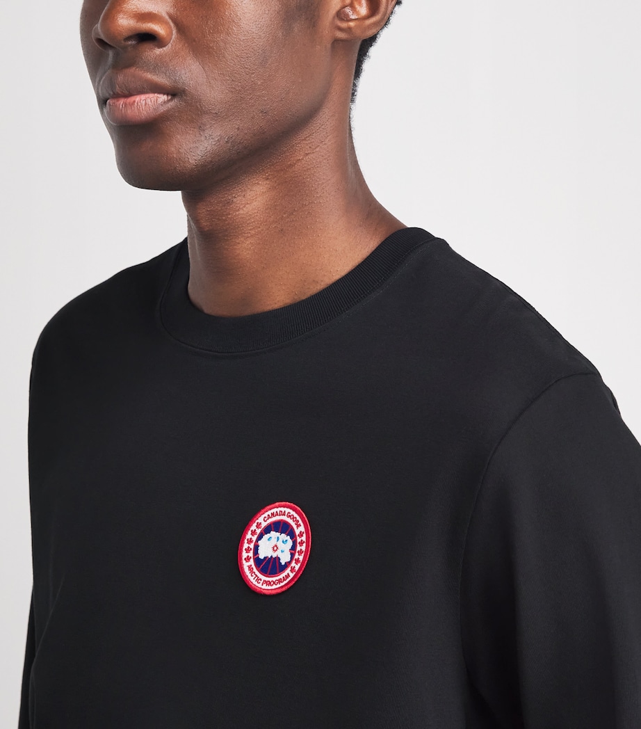 Canada Goose Mens Organic Cotton Vantage Long-Sleeve T-Shirt Black Image 3