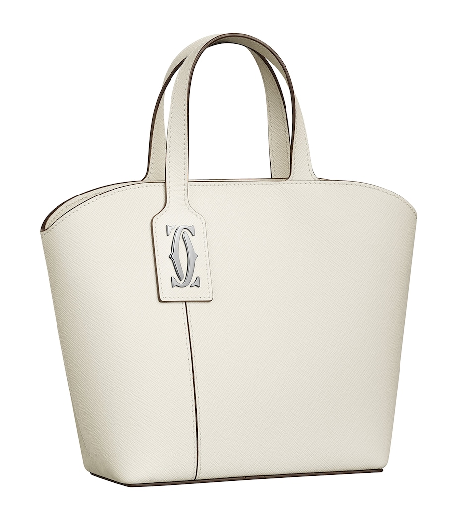 Mini Leather C de Cartier Tote Bag SALT WHITE Image 1