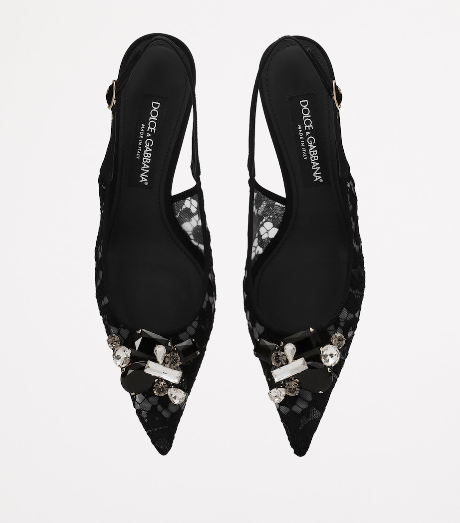 Lace Embellished Slingback Sandals 60 80240-APRICOT Image 3