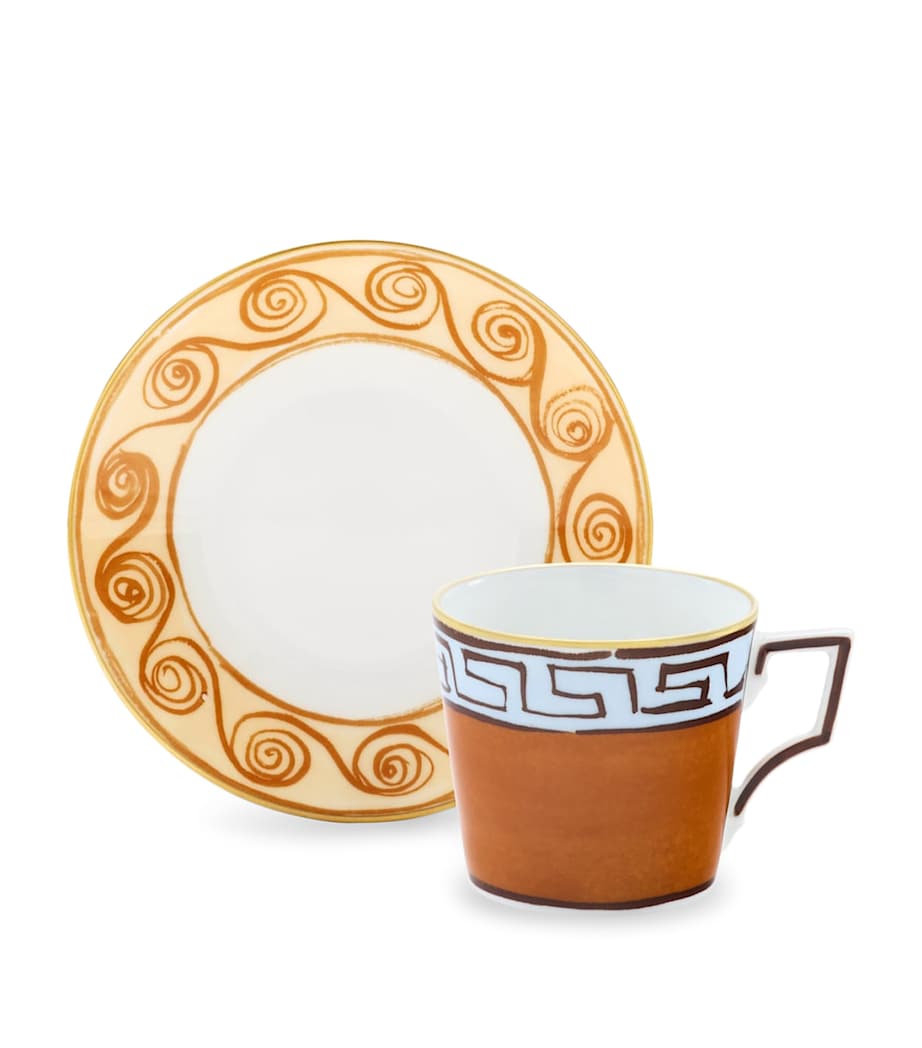 Set of 2 Porcelain Il Viaggio di Nettuno Coffee Cups and Saucers G00135001 Image 2