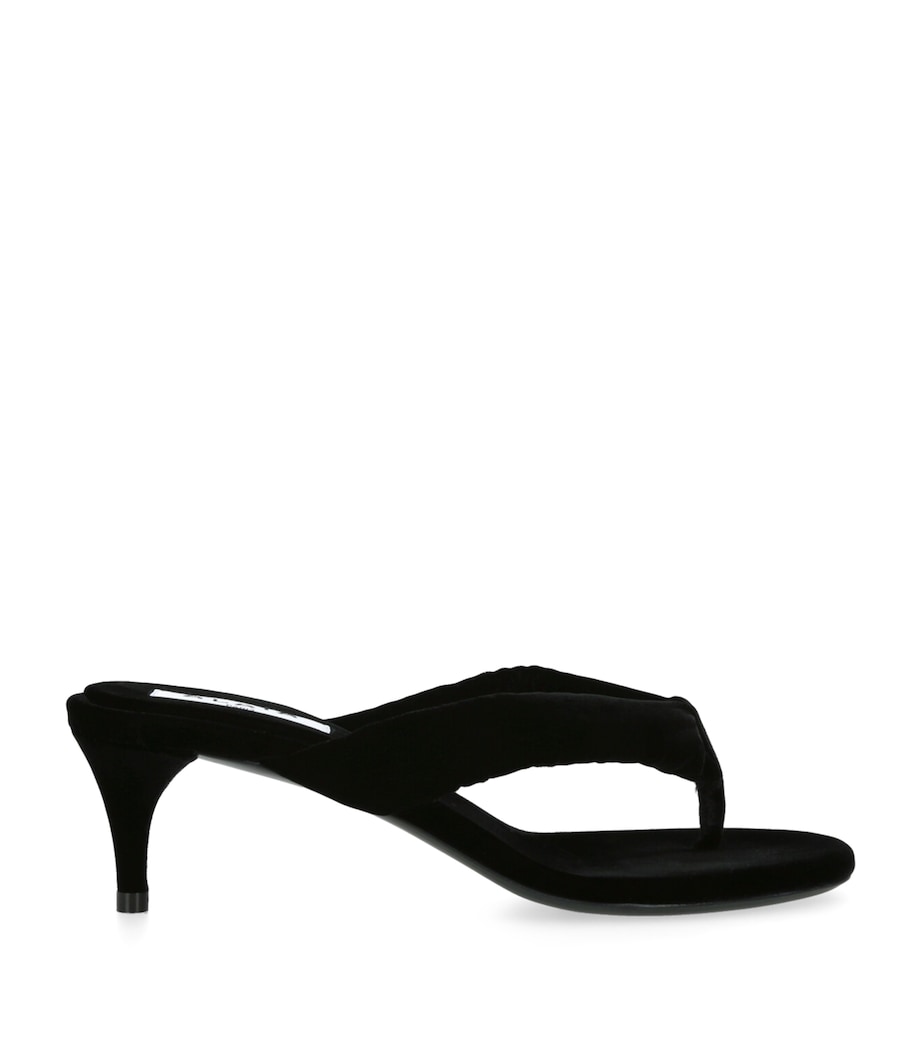 Velvet Thong Sandals 55 BLACK Image 1