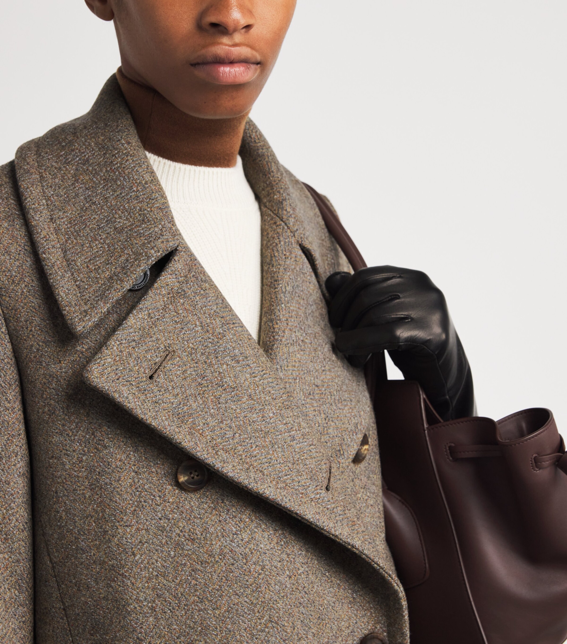 Johnstons Of Elgin Womens Wool The Great Coat Par Tweed Her Image 6