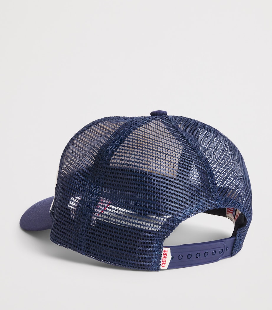 Cherry Los Angeles Turquoise Cherry Trucker Cap Navy Image 3