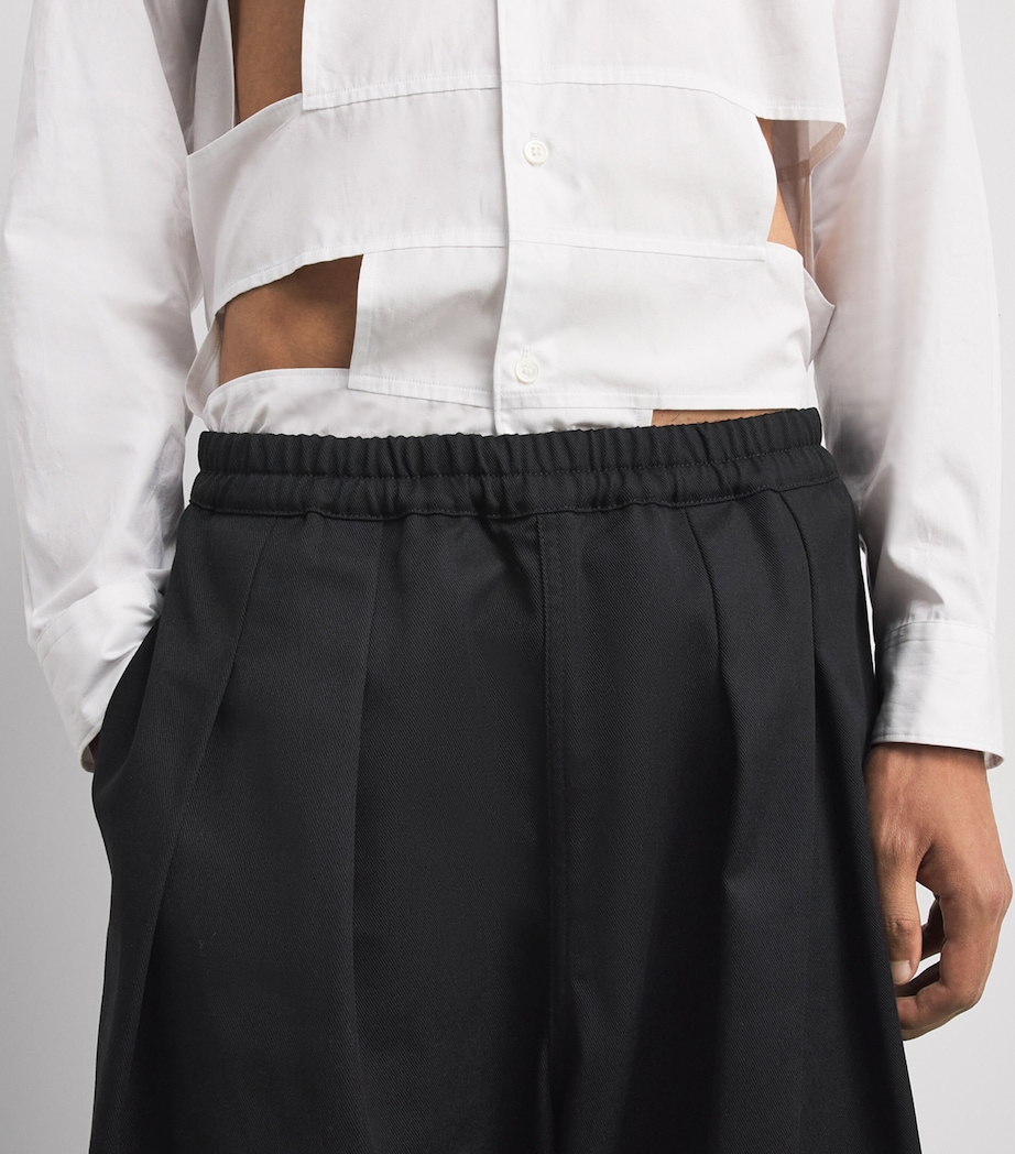 Maison Margiela Mens Drop-Rise Wide-Leg Trousers Black Image 3