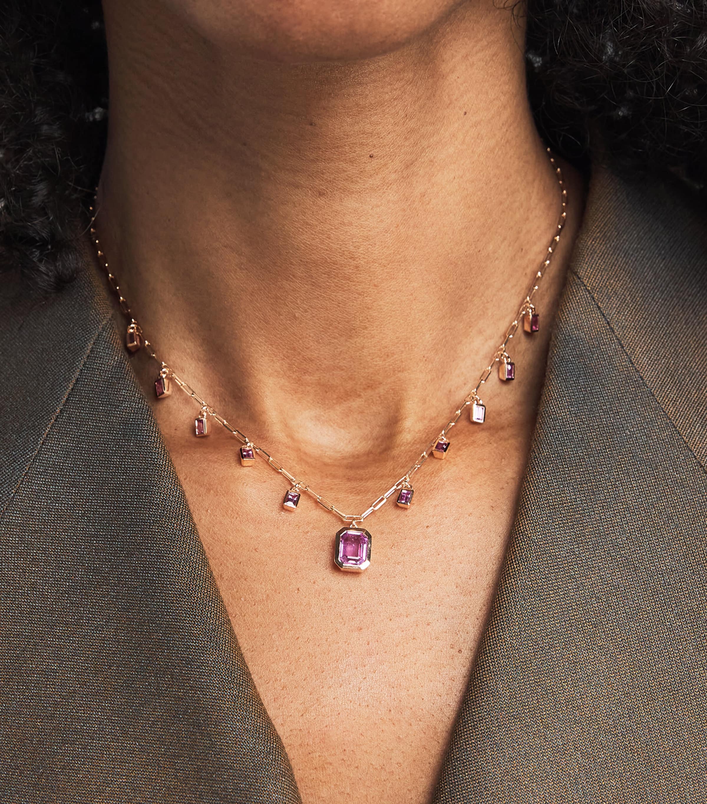 Rose Gold and Sapphire Illusion Choker ROSE GOLD Image 2