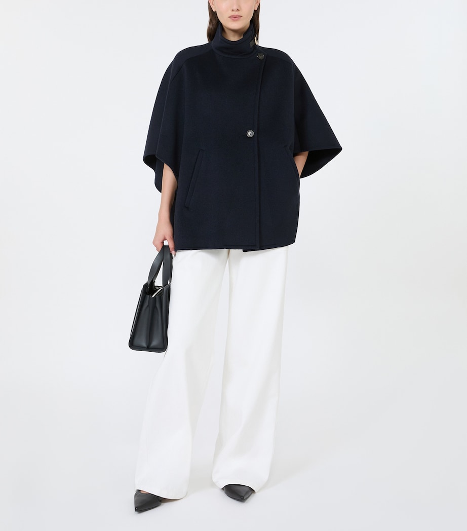Max Mara Womens Cashmere Cape Midnightblue Image 2
