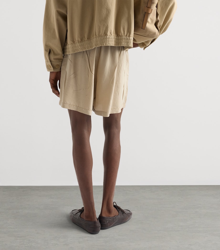 Prada Mens Silk Bermuda Shorts Neutral Image 5
