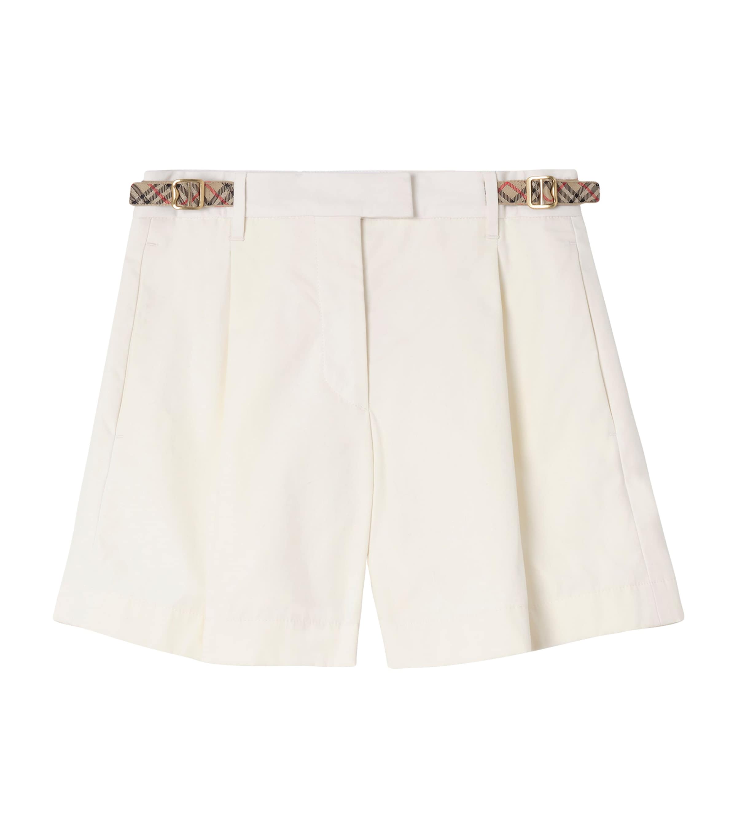 Burberry Womens Cotton Poplin Tailored Shorts Seashell White Image 1