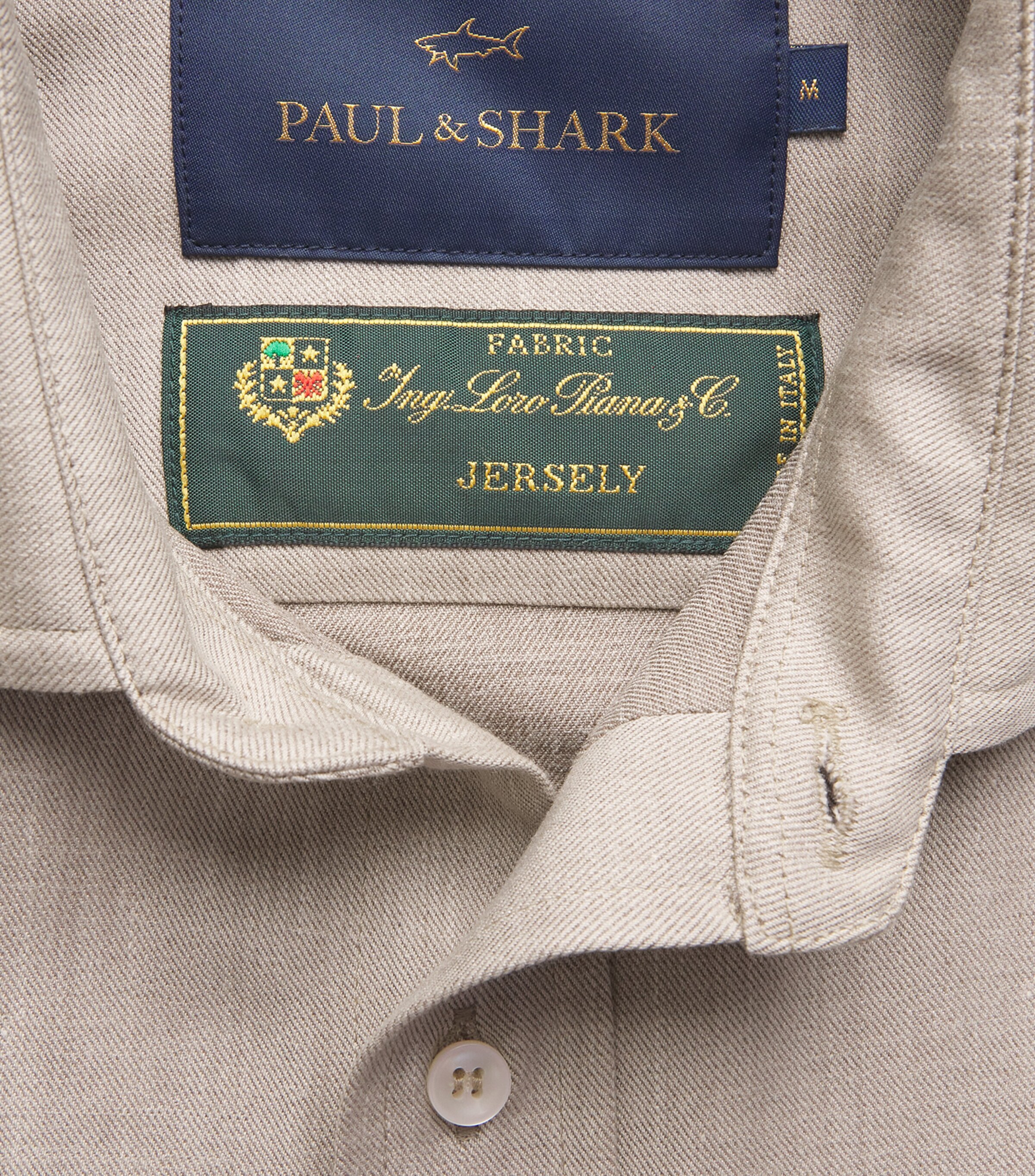 Paul & Shark Mens Wool-Silk-Linen-Blend Overshirt Beige Image 5