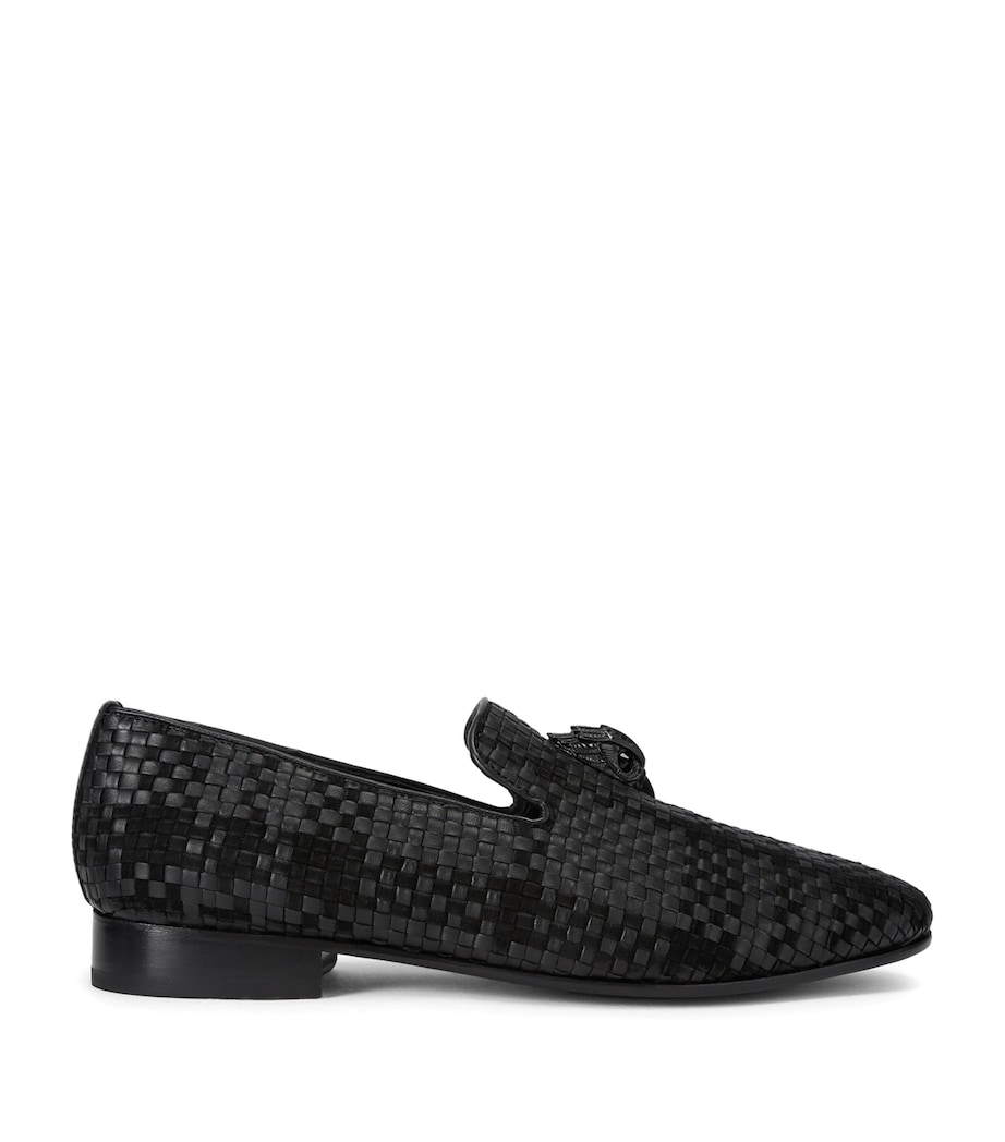 Kurt Geiger London Leather Woven Ace Loafers Blk/other Image 1