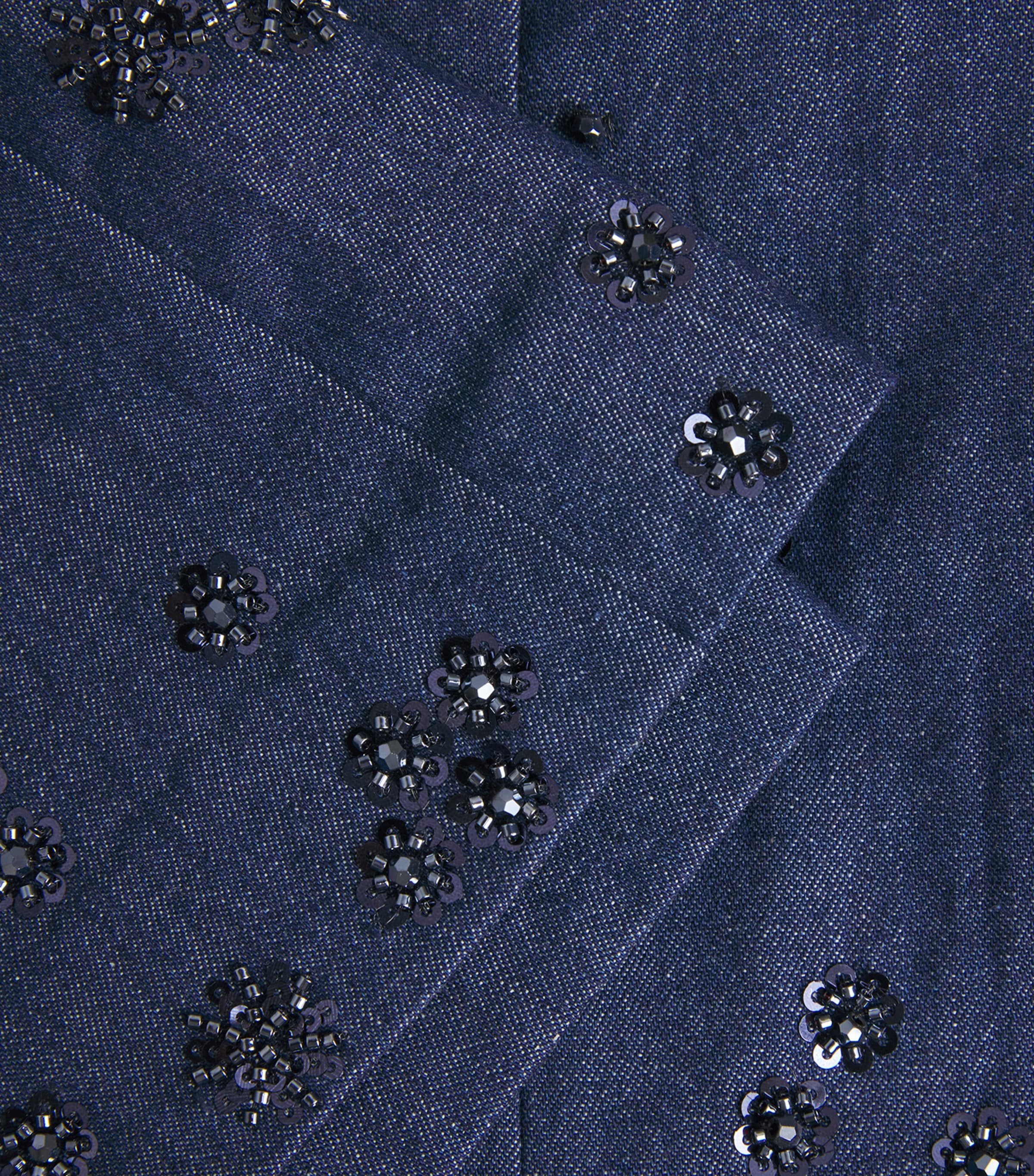 Maje Womens Embellished Denim Shorts Navy Image 6