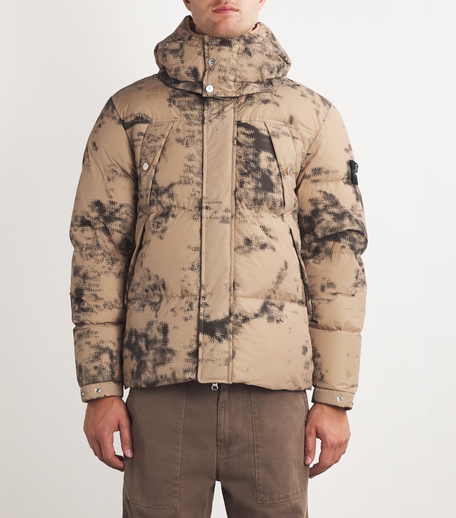 Stone Island Mens Thermo-Reactive Camouflage Puffer Jacket Dove Grey Image 3