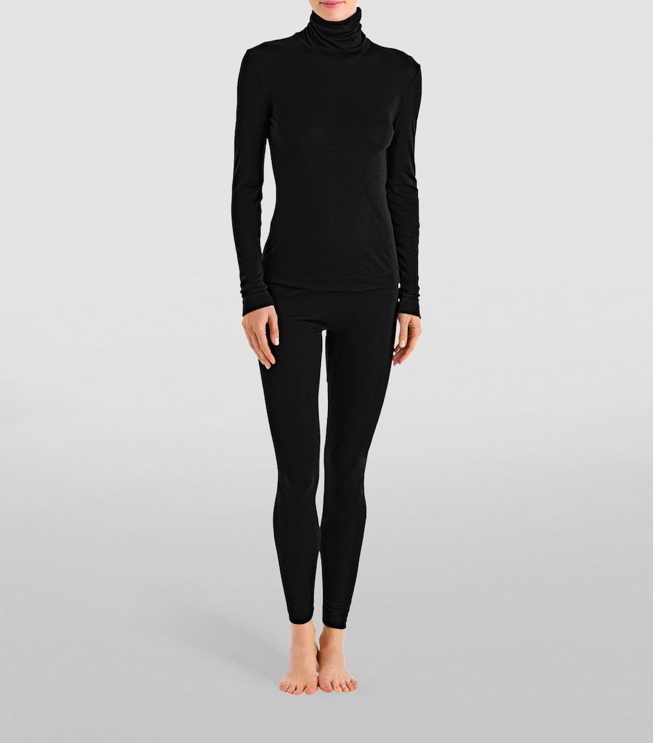 Silk-Cashmere Rollneck Top BLACK Image 2