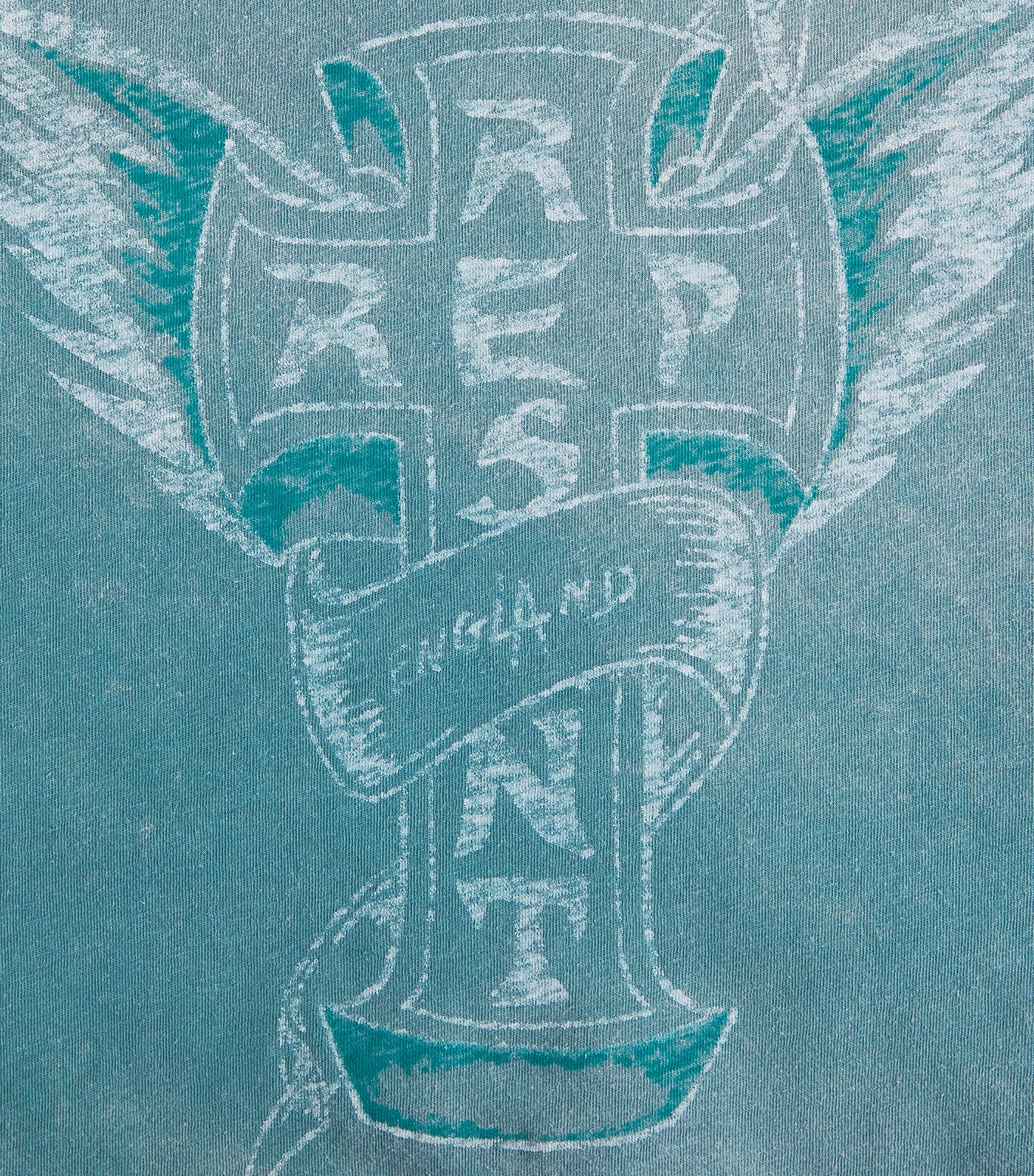 Represent Mens Cotton Westside T-Shirt Smoked Teal Image 6