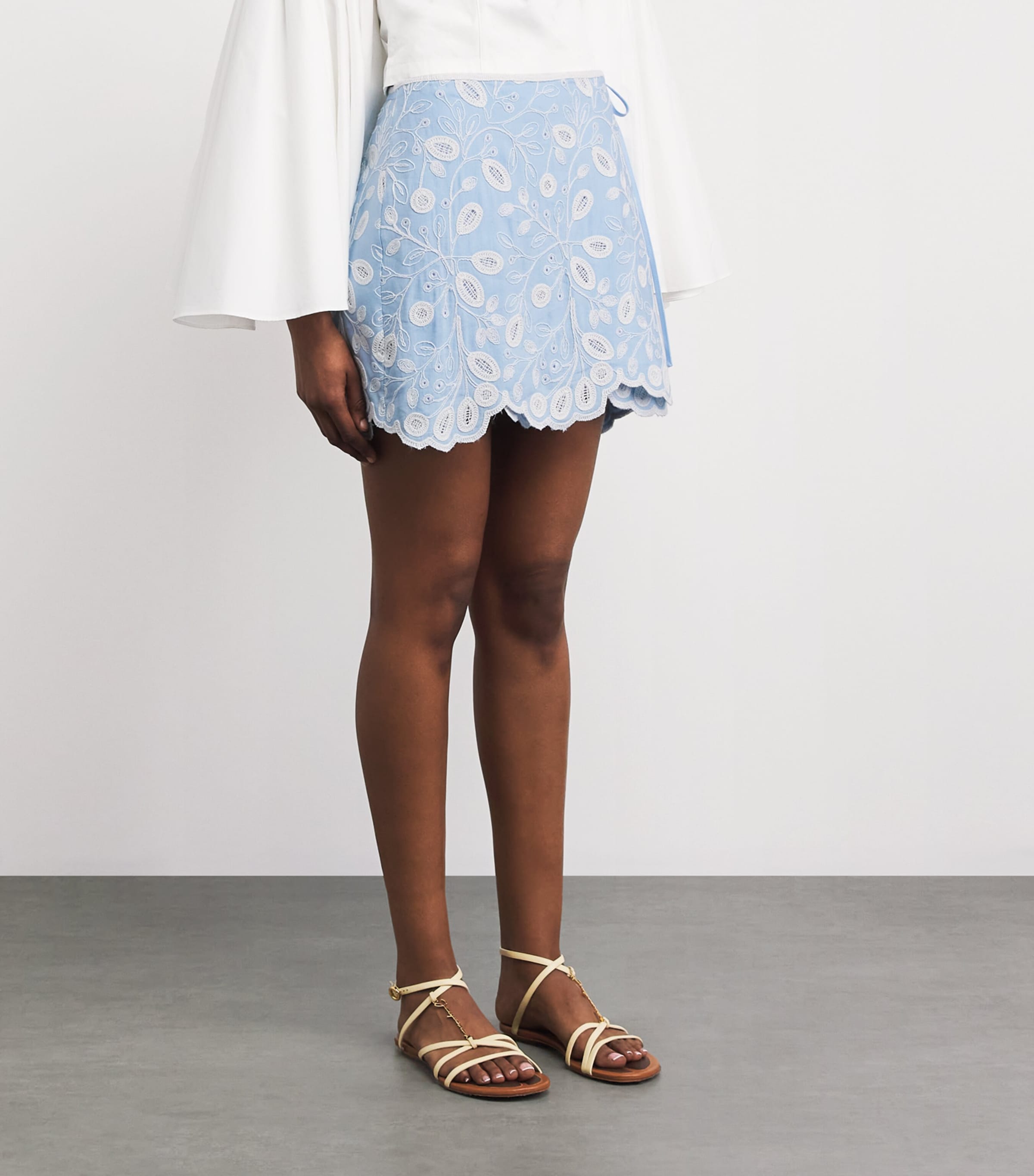 Simkhai Womens Embroidered Delaney Mini Skirt Tidepool Multi Image 4