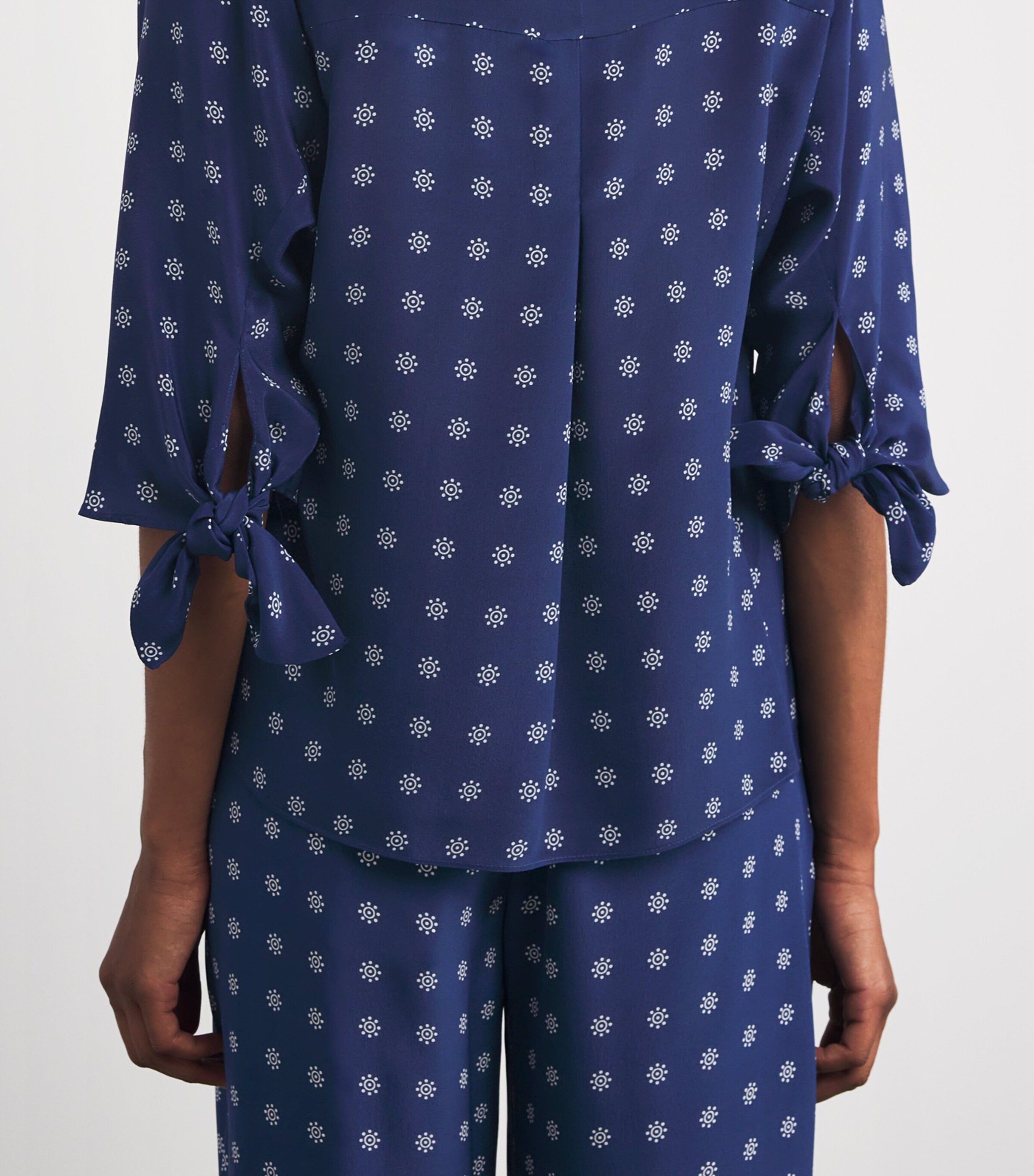 Silk Floral Print Blouse NAVY Image 6