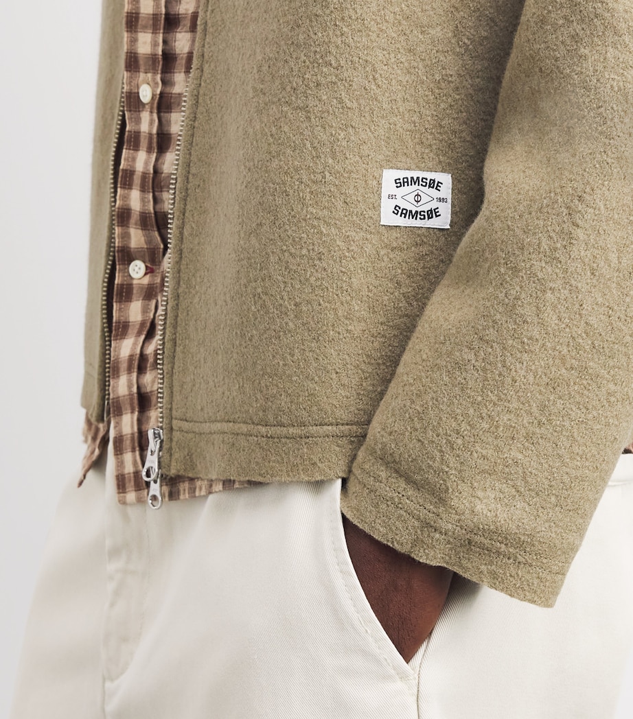 Samsøe Samsøe Mens Wool Hannes Overshirt Lead Gray Image 3