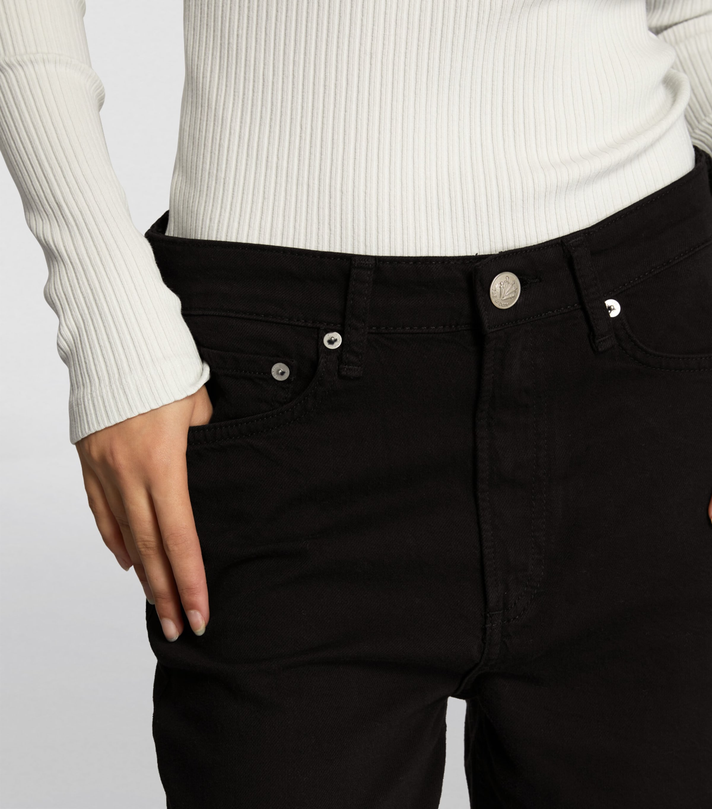 Featherweight Logan Mid-Rise Wide-Leg Jeans BLACK Image 6