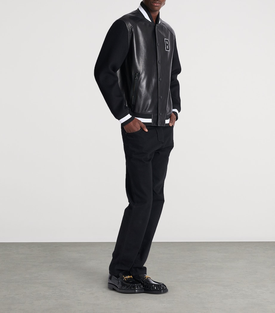Leather-Wool Bomber Jacket EAP NOIR/NOIR Image 7