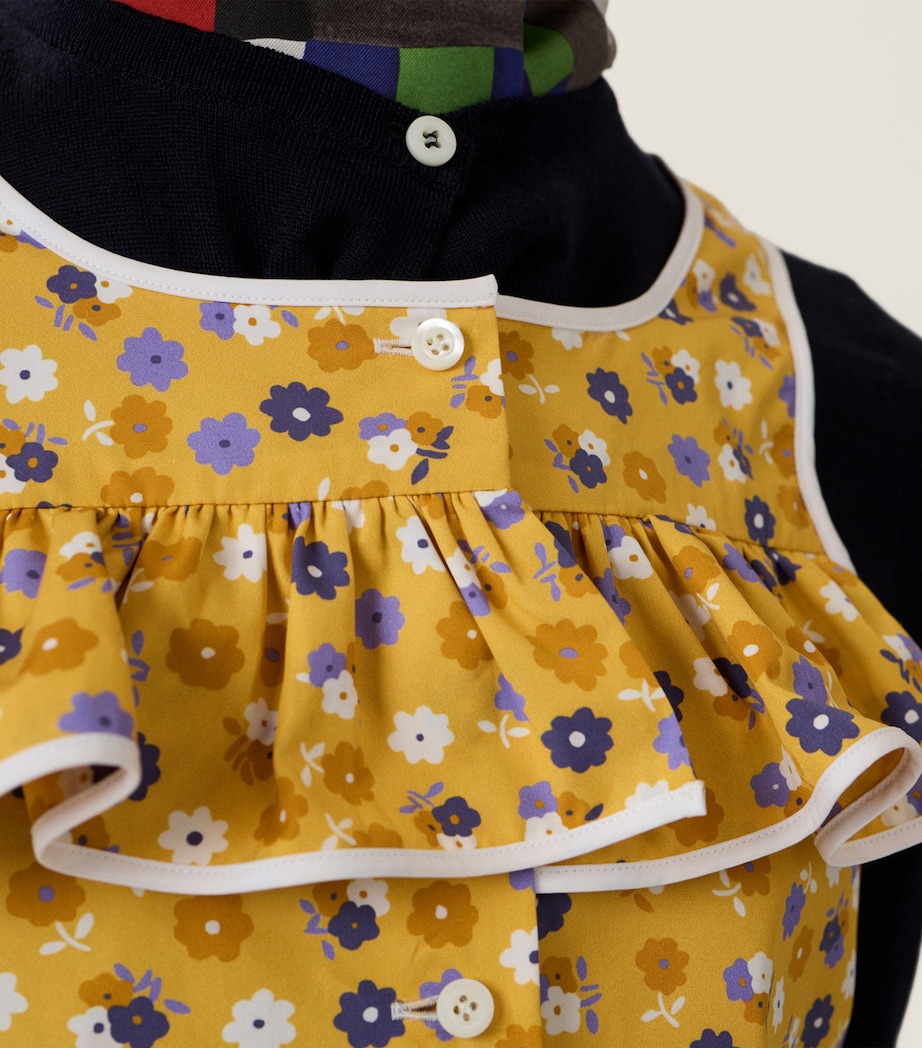 Miu Miu Womens Poplin-Wool Floral Top Image 5