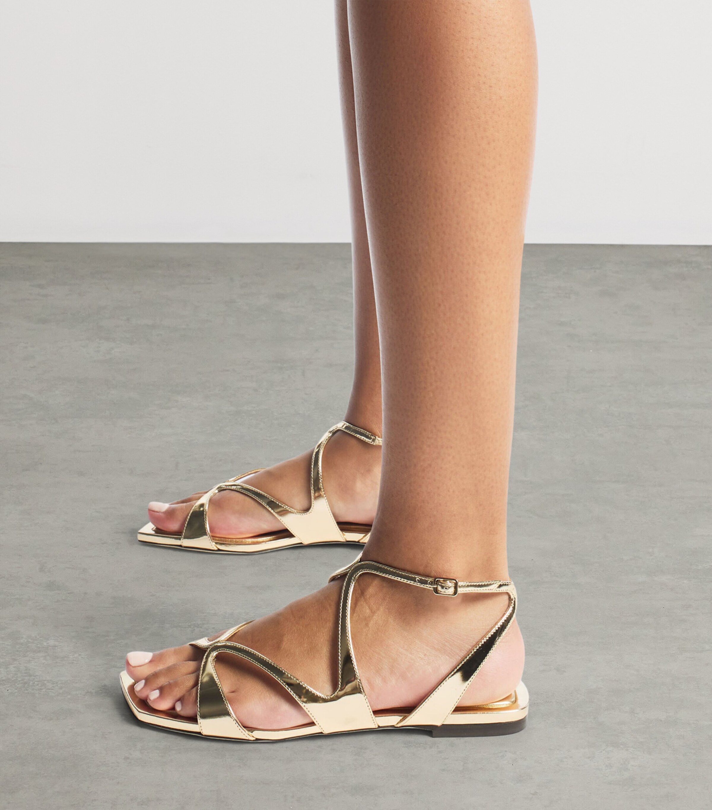 Jimmy Choo Ayla Leather Sandals Gold Image 2
