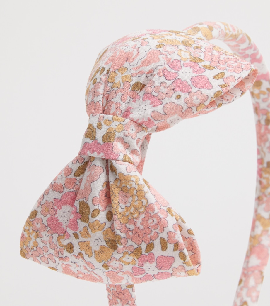 Floral Bow Headband PINK Image 3