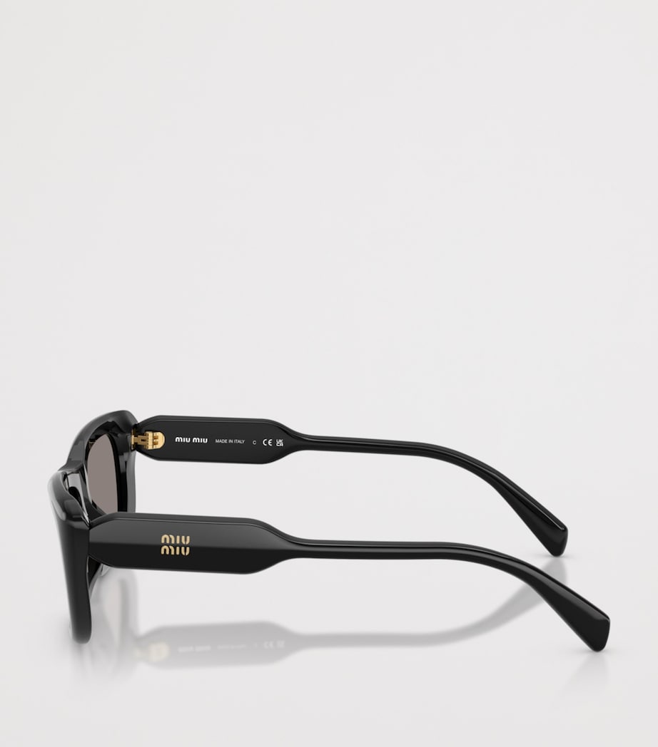 Miu Miu Acetate Rectangle Sunglasses Black Image 3