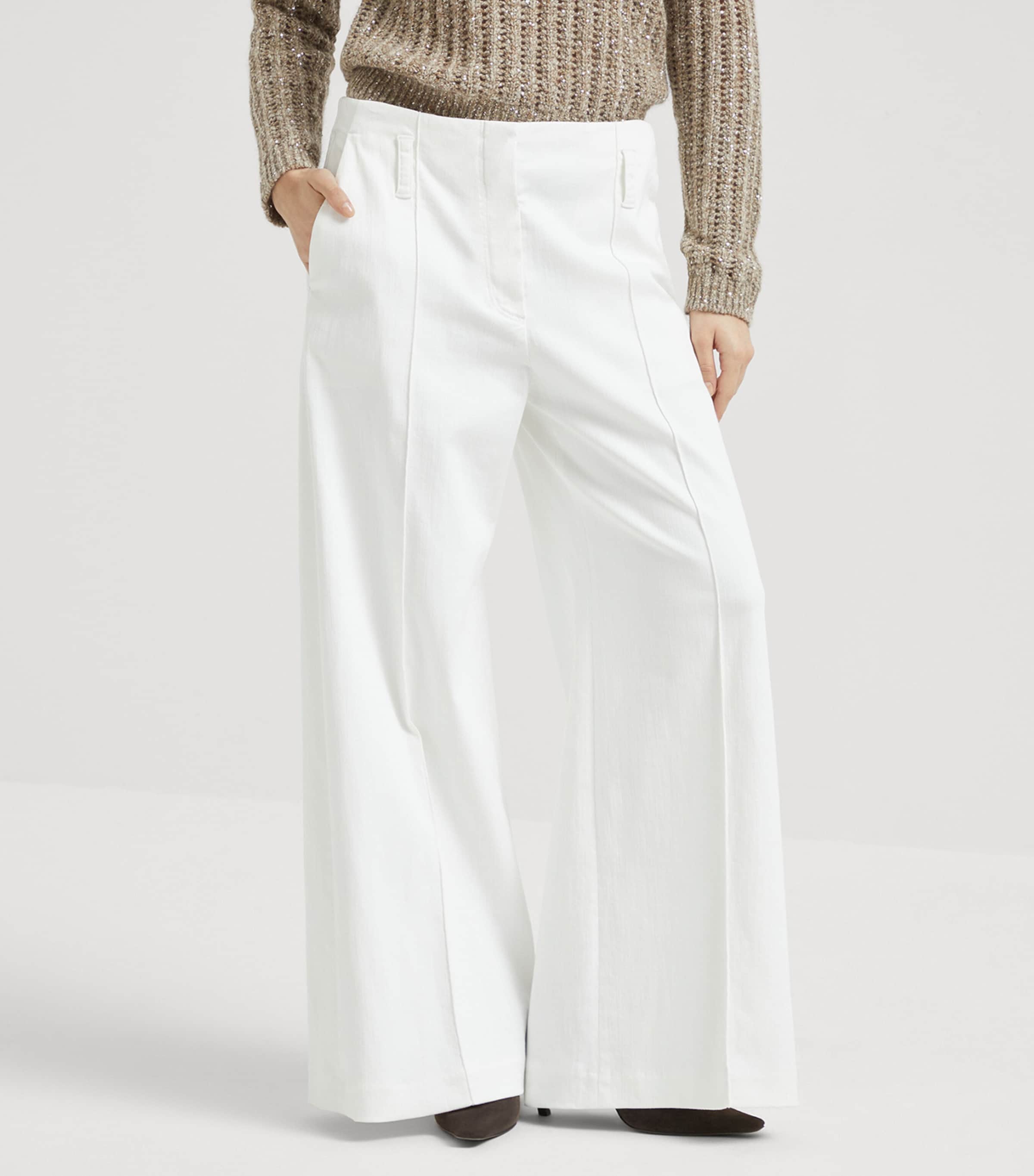 Stretch Cotton Flared Sartorial Trousers C600 Image 2